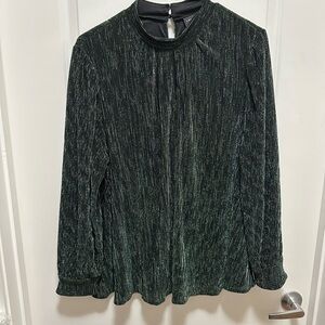 Lane Bryant Dark Green Shimmer Blouse